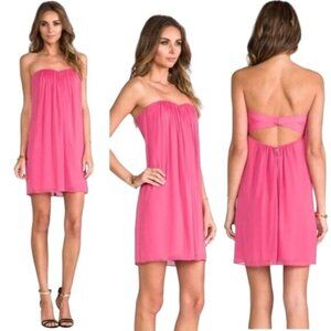 Alice Olivia Womens Pink Jazz Center Silk Strapless Back Cut Out Dress Size 2